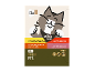 Embalagem de 12 patês gourmet para gatos adultos com frango, peru, carne e pato.