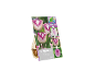 Embalagem de bolbos de tulipa 'Shirley' com imagens de flores que mudam de cor.