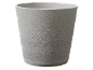 Vaso de jardim cinzento com textura áspera
