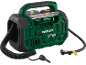 Compressor e insuflador verde com mangueiras e bicos.
