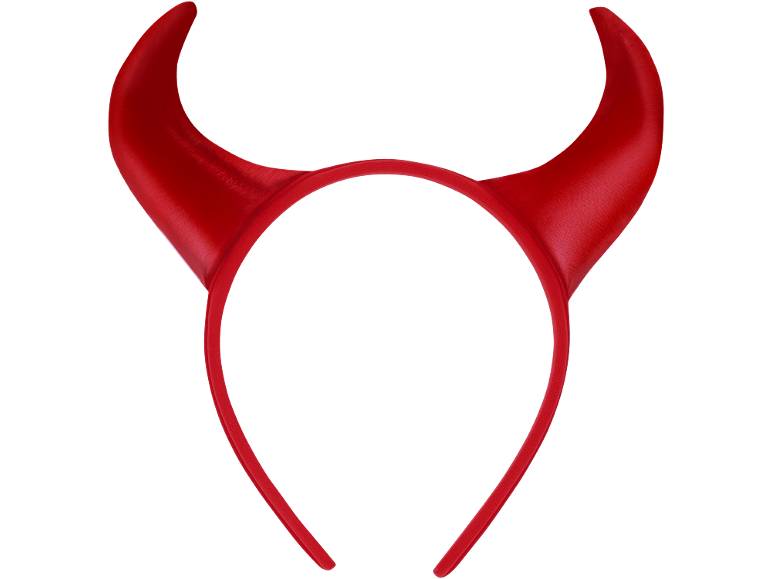 Bandolete vermelha com chifres de diabo para o Halloween.