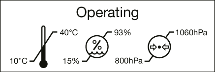 Operação: 10-40°C, 15-93% humidade, 800-1060hPa pressão.