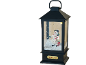 Lanterna de Natal com um boneco de neve, um presente e o texto 'CHRISTMAS'.