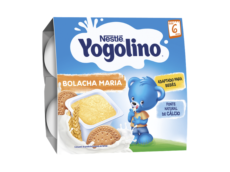 Sobremesa para bebé com sabor a bolacha Maria, adaptado a partir dos 6 meses, fonte de cálcio.