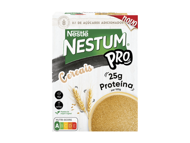 Cereais Nestlé Nestum Pro com 25g de proteína, 0% açúcares adicionados, Nutri-Score A.
