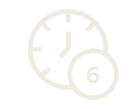 Ícone de relógio com o número 6.