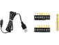 Conjunto de pontas de chave de fendas com cabo de carregamento USB.