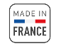 Etiqueta „Made in France” com a bandeira francesa, indicando a origem do produto.