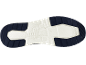 Padrão de sola de sapato atlético azul e branco com detalhes em diamante e riscas.