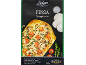 Pinsa Margherita com mozzarella de búfala, rúcula e tomate cereja em base estilo focaccia.