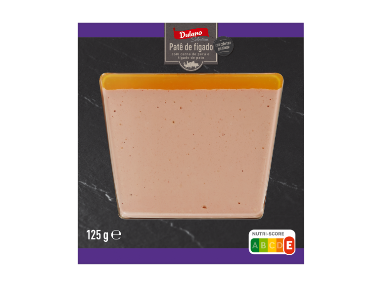 Patê de fígado de aves com gelatina, 125 g, Nutri-Score D.