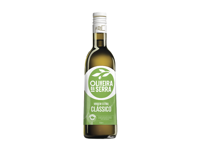 Garrafa de azeite virgem extra, clássico, 750 ml.