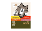 Embalagem de 12 patês gourmet para gatos adultos com sabores de frango, peru, pato, bovino e vitela.