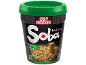 Copo de noodles soba com sabor teriyaki, pronto em 3 minutos.