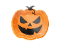 Prato de papel em forma de abóbora de Halloween.
