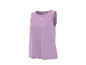 Camisola roxa sem mangas com logótipo branco no peito.