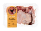 Frango Canjinha embalado com pés e miúdos, com rótulo indicando 'CRIADO E ALIMENTADO EM PORTUGAL'.