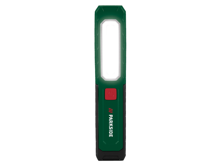 Luz de trabalho LED verde com botão de energia vermelho