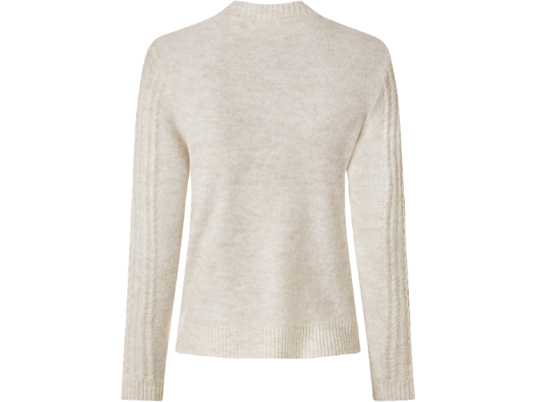 Camisola creme de manga comprida e gola alta