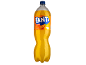 Refrigerante Fanta Laranja em garrafa de plástico com tampa azul