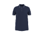 Polo masculino azul marinho com detalhes brancos na gola e nas mangas.