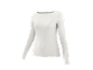 Camisola branca de manga comprida com decote barco.