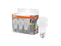 Embalagem com três lâmpadas LED brancas e uma lâmpada separada, 8W, 806lm, branco quente.