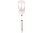 Espátula de cozinha de metal com ranhuras e cabo cilíndrico