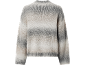 Camisola de malha com design às riscas em tons de cinzento e bege.