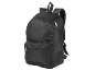 Mochila preta com dois compartimentos com zíper