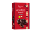 Pretzels de chocolate e gengibre em forma de corações e estrelas, 25% chocolate, vegan.