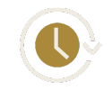 Ícone de relógio com uma seta circular, simbolizando tempo ou duração.