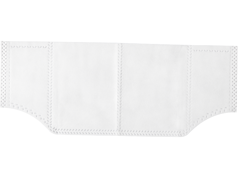 Tecido não tecido branco com padrões costurados, adequado para fraldas ou produtos de higiene.
