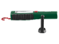 Luz de trabalho verde com gancho vermelho e base magnética preta