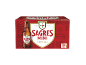 Caixa de Sagres Mini Lagerbier 30x25cl com uma garrafa de cerveja Sagres Mini.