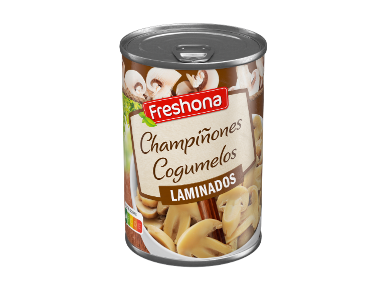 Lata de cogumelos fatiados, Nutri-Score A.