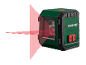 Nível laser de linhas cruzadas verde projetando linhas vermelhas horizontais e verticais