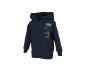 Hoodie azul-marinho com estampa de veículos de resgate e texto 'PAW PATROL'.