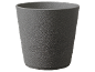 Vaso de flores cinzento escuro com textura áspera
