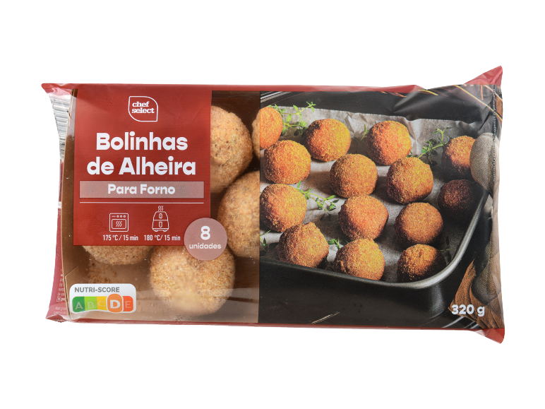 Embalagem Chef Select Bolinhas de Alheira para forno, 8 unidades, 320g.