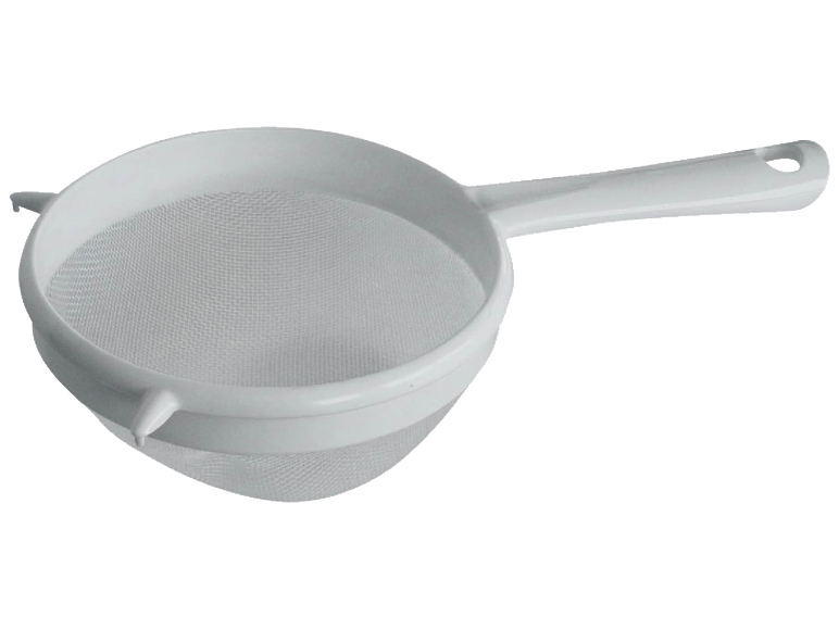 Coador de malha fina branco com cabo