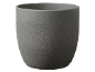 Vaso de flores cinzento escuro com textura áspera