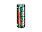 Lata de bebida energética verde com gráfico de gorila vermelho e texto 'Strong Wild Power'.