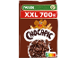 Cereais de chocolate para pequeno-almoço com personagem de desenho animado e rótulo Nutri-Score A, embalagem XXL 700g.