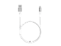 Cabo de carregamento USB branco com conector USB-A e USB-C.