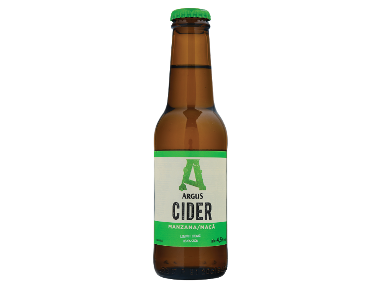 Garrafa de sidra Argus Manzana/Maçã com tampa verde, 4,5% vol.