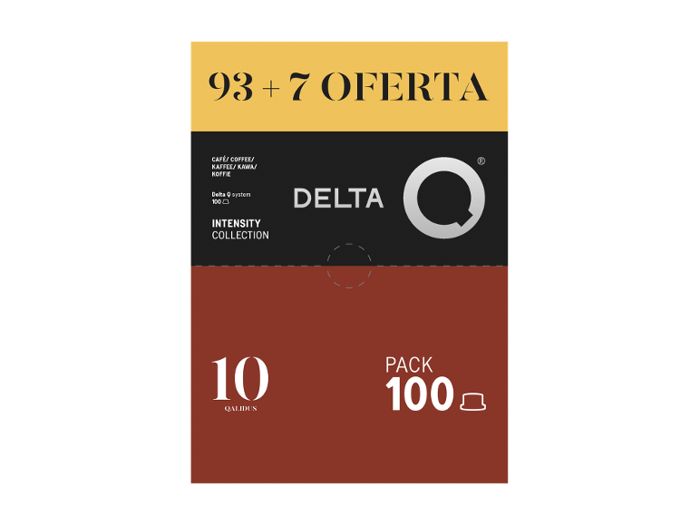 Embalagem de café em cápsulas, oferta 93+7, coleção de intensidade, 100 cápsulas.