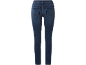 Calças de ganga slim fit azul escuras para mulher, vista traseira.