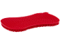 Escova de silicone vermelha para lavar loiça com cerdas.