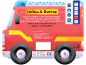Livro infantil sobre bombeiros, com marcos de desenvolvimento adequados à idade.